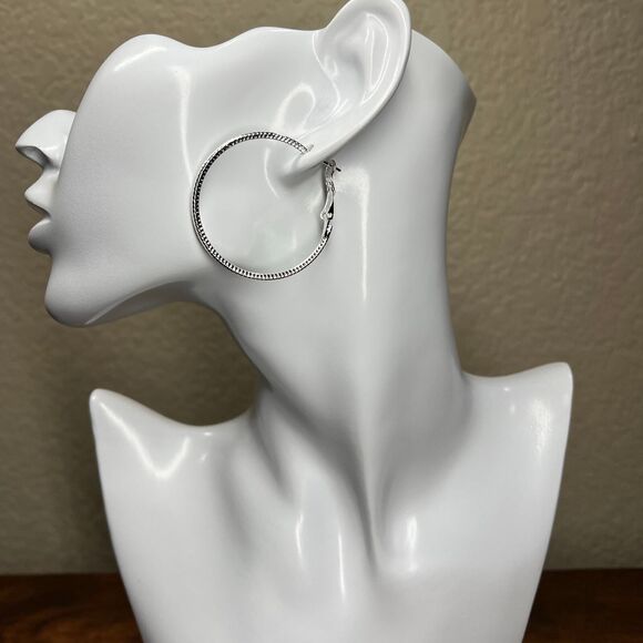 Earrings Silver color deco Design Hoop Trendy Deco 3 Earrings set pinup chicano - Picture 13 of 14